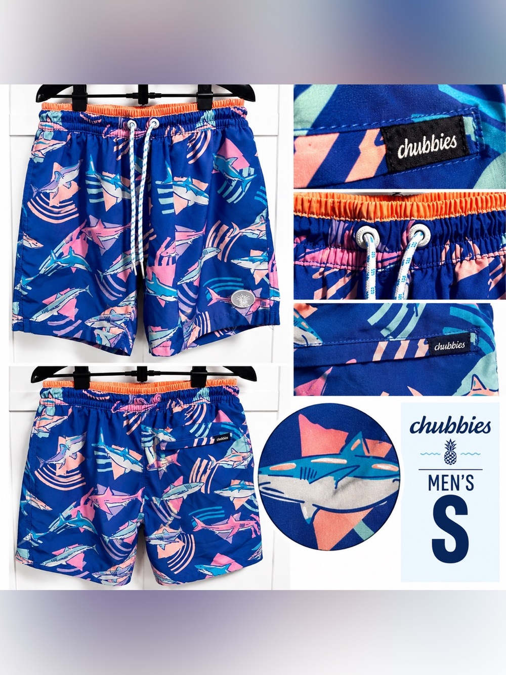 Chubbies "The Daddy Sharks" 5.5" Classic Swim Trunks - Size Small